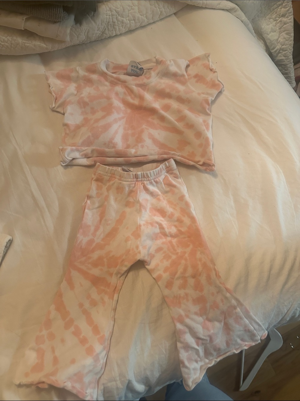 Nu Natives Pink Tie-Dye Set with Flared Pants